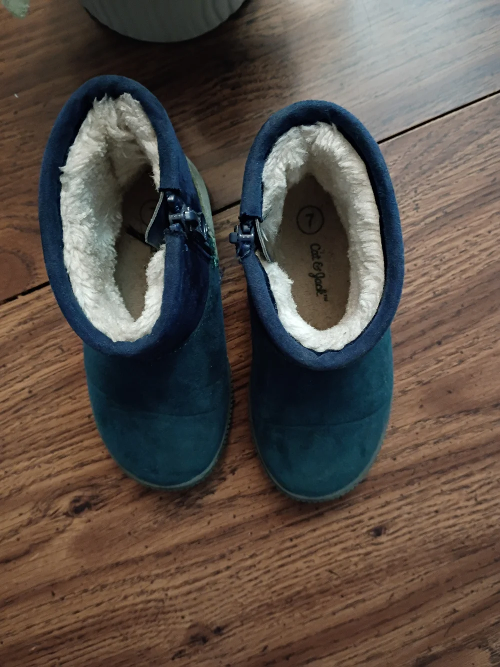 Cat & Jack Toddler Size 7 Warm Lined Ankle Boots in Teal and Navy